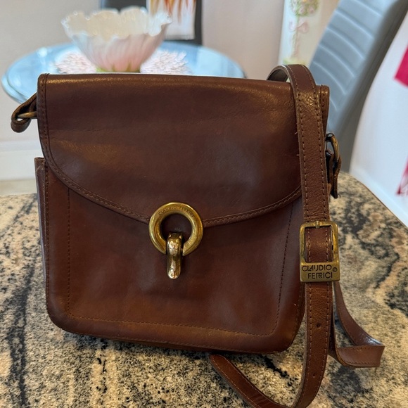 claudio ferrici Handbags - Brown Leather Shoulder Bag